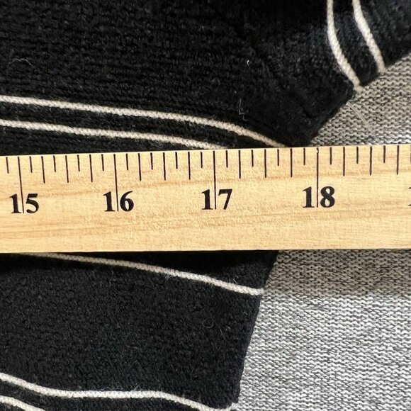 Athleta Sweater Dress Womens Medium Below Knee Striped Long Sleeve Black White - Picture 6 of 11